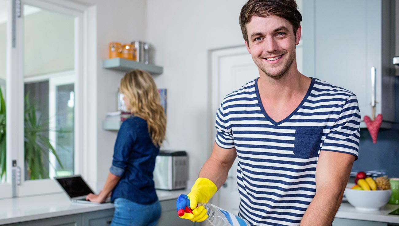 Man Cleaning Man Cleaning